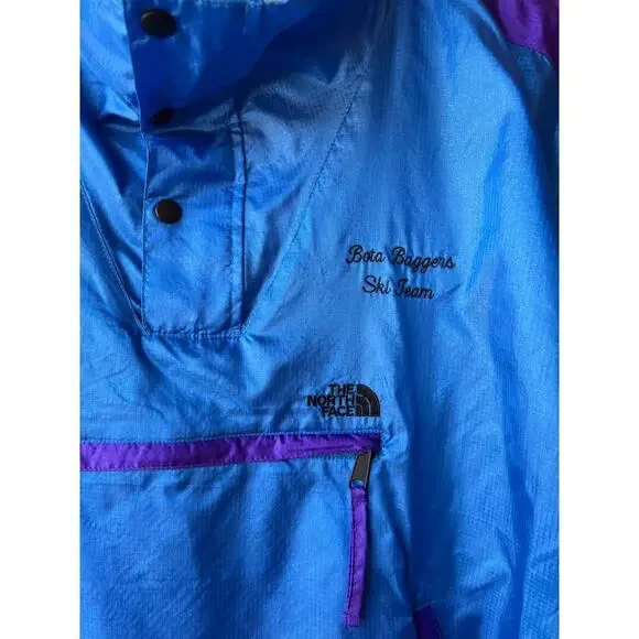 Vintage‎ RARE 80s The North Face Nylon Pullover Windbreaker - Blue / Purple - M